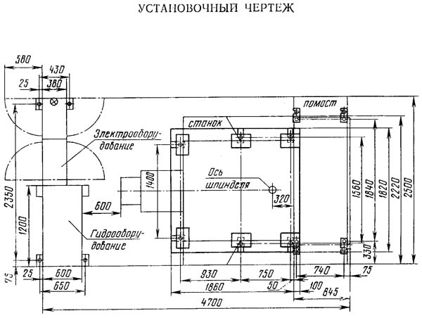 1А734Ф3 Настановне креслення токарного верстата